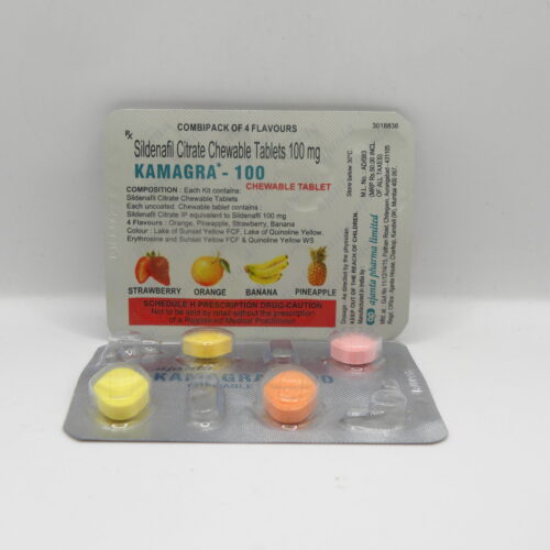 Kamagra 100 Chewable Ajanta Smakowe Cukierki 4tab 100mg